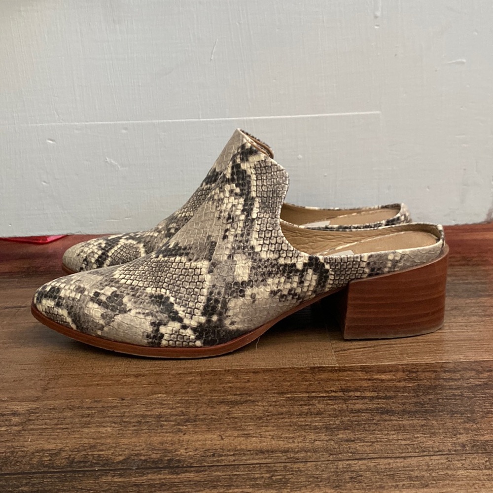 Steven By Steve Madden Snakeskin Mules Size W8.5 - image 1